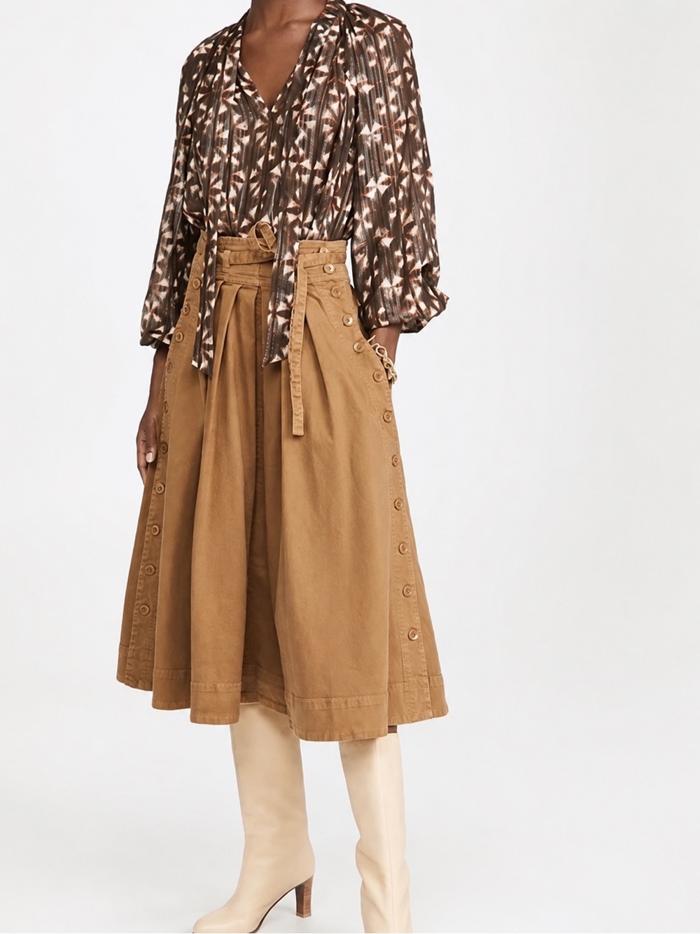 Ulla Johnson Silk Luna Blouse Tie Neck Women Size 6